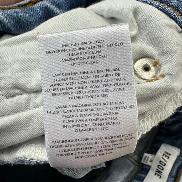 Re/Done Jeans Womens 26 Blue High Rise Ankle Crop Mid 90s Button Fly Medium Wash - Picture 7 of 15